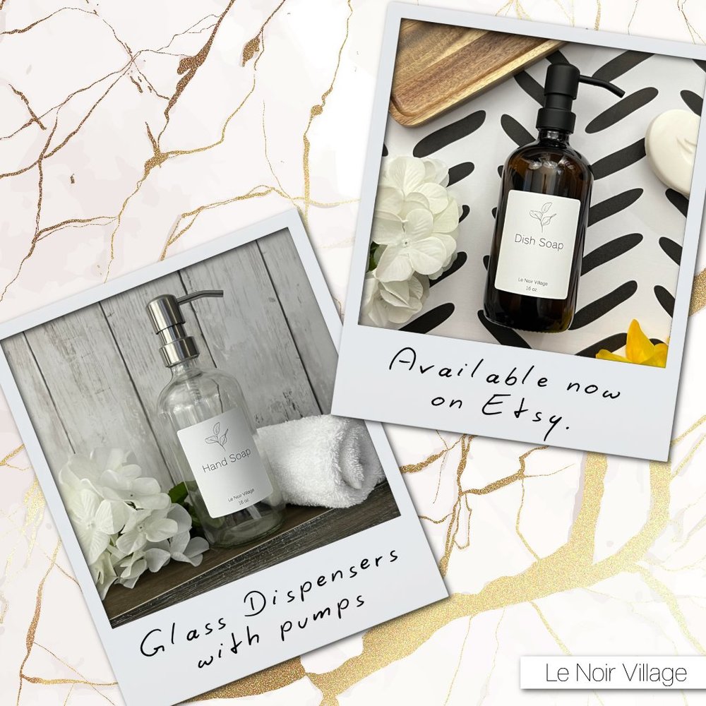 GLASS SOAP DISPENSERS WITH STAINLESS STEEL METAL PUMP